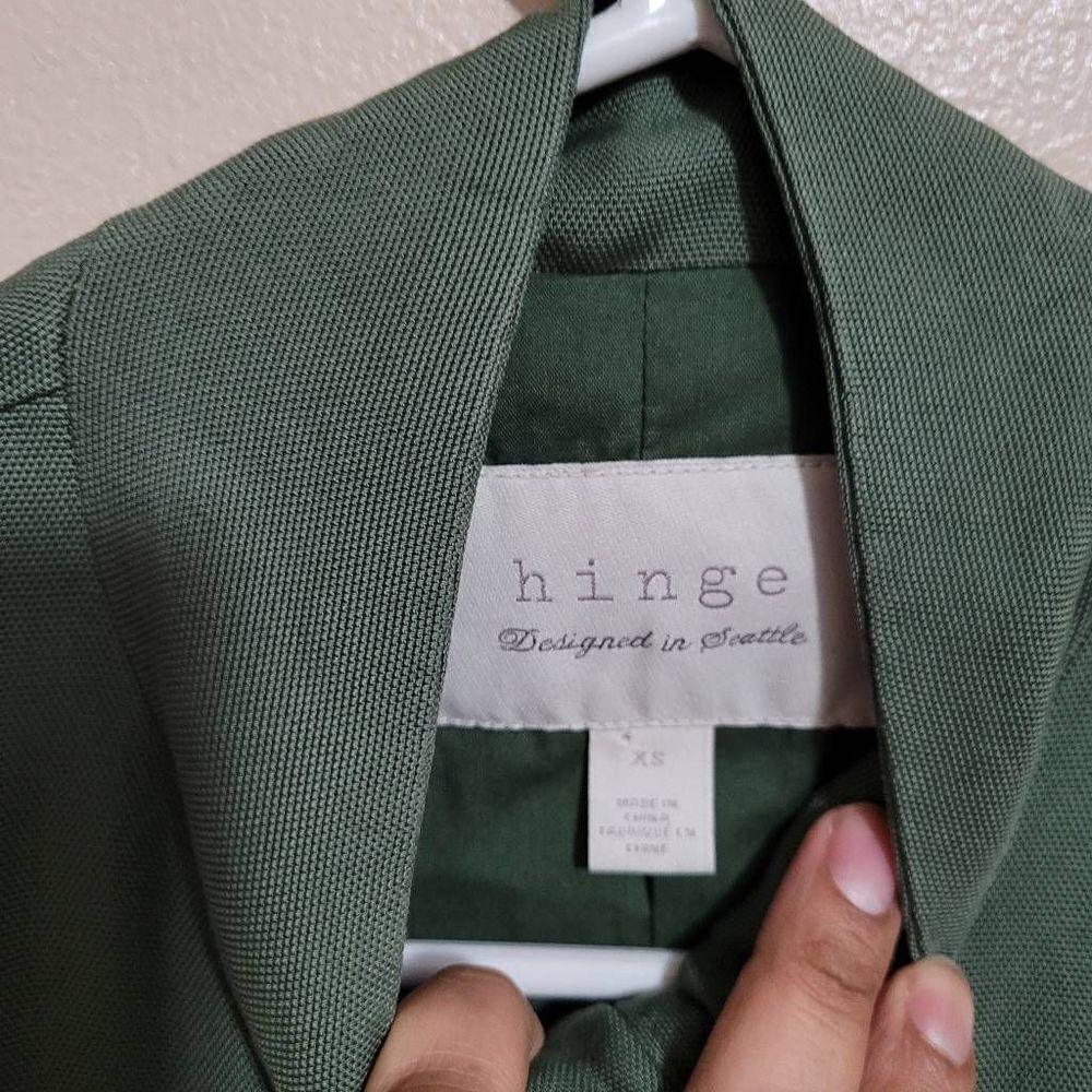 Hinge Green Utility Ruffle Jacket Size Xs. - image 5